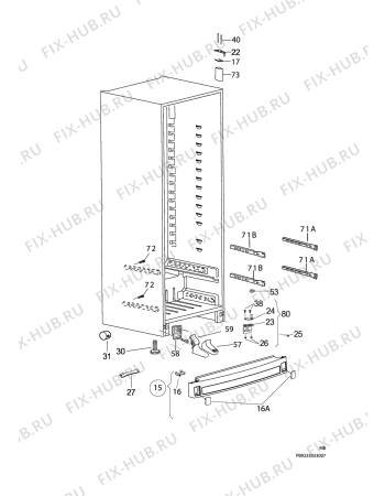 Взрыв-схема холодильника Electrolux ERF3865AOX - Схема узла C10 Cabinet